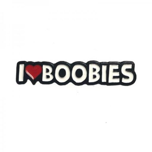 Geeky & Kinky I Heart Boobies Pin