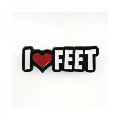 Geeky & Kinky I Heart Feet Pin