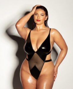 Oh L L Chri Limitless Soft Cup High Leg Vinyl And Mesh Teddy 1xl/2xl
