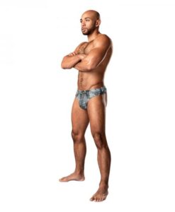 Male Power Dirty Denim Thong Denim Print L/xl