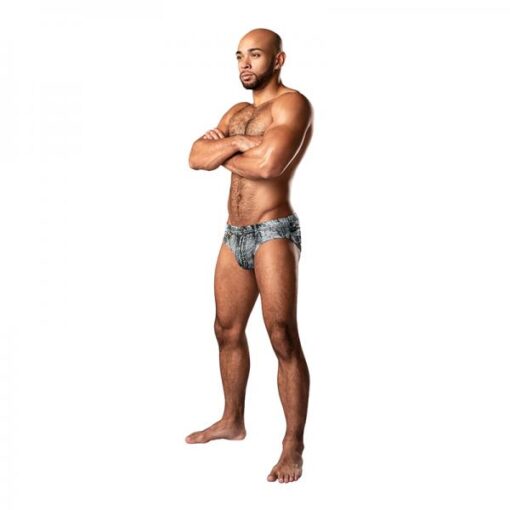 Male Power Dirty Denim Bikini Denim Print L