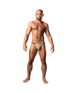 Male Power Cabana Banana Posing Strap Yellow/grey O/s