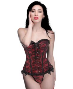 Scarlet Seduction Lace-up Corset And Thong - Medium