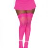Fishnet Thigh High W/ Back Seam Hot Pink Q/s