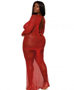 Floral Lace Bodystocking Gown Ruby Q/s