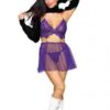 Floral Lace Babydoll & G String Set Violet O/s