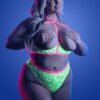 Glow Persuasive Contrast Bra & Panty Neon Green Q/s