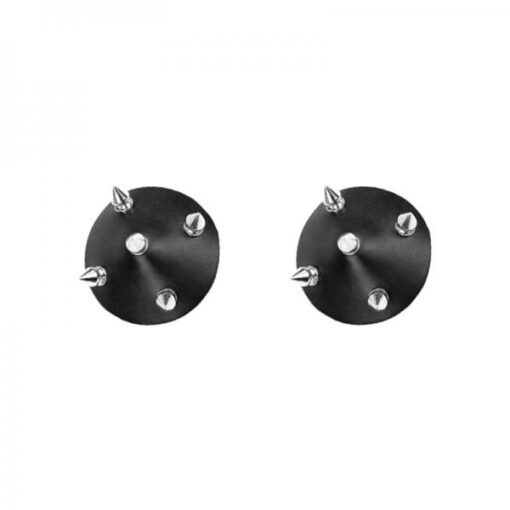 Nipplicious Temptress Leather Pasties W/ Studs Black