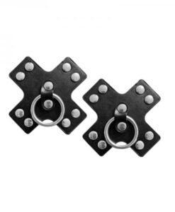 Nipplicious Seducer Leather Pasties W/ Ring Black
