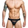 Male Basics Dngeon Peekaboo Jockstrap Black O/s (hanging)