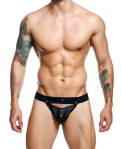 Male Basics Dngeon Peekaboo Jockstrap Black O/s (hanging)
