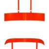 Strap Tease Bra & Crotchless Panty Neon Orange L/xl