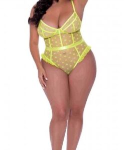 Love Star High Leg Teddy Chartreuse 2xl