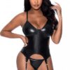 Club Candy Basque & Cheeky Panty Black L/xl