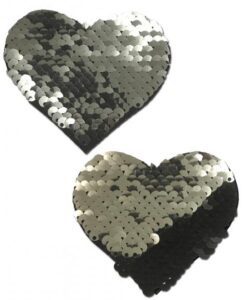 Pastease Silver & Black Color Changing Sequin Hearts
