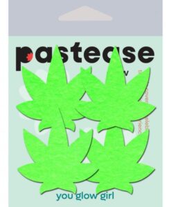 Petites Small Glow In The Drk Pot Leaf Nipple Pasties