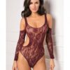 Set The Mood Bodysuit Burgundy O/s