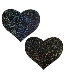 Pastease Glitter Heart Black Pasties