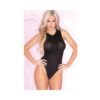 Pink Lipstick Mesmerize Mesh Bodysuit Black O/S
