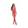 Pink Lipstick All A Dream Teddy Bodystocking Red O/s