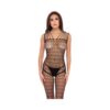 Rene Rofe Neo Geo Crotchless Bodystocking Black O/s