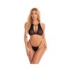 Pink Lipstick The Real Me Bralette & Thong Black O/s