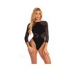 Pink Lipstick Definitive Diva Bodysuit Black O/s
