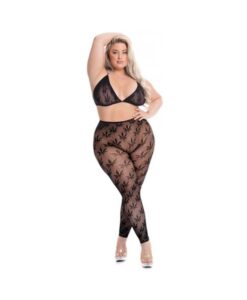Pink Lipstick All About Leaf Bra & Leggings Black Qn