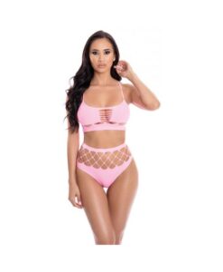 Pink Lipstick Neon Dreams Bra & High Waist Thong Pink O/s