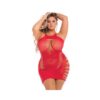 Back 2 Basixxx High Neck Dress Red 1X/3X