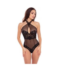 Rene Rofe Midnight Halter Teddy Black S/m
