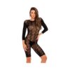Rene Rofe Exotic Crotchless Bodystocking Black S/m