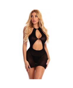 Pink Lipstick Follow Me Mini Dress Black O/s