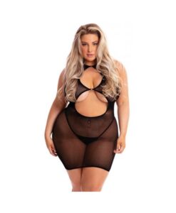 Pink Lipstick Follow Me Mini Dress Black Oq