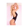 Pink Lipstick Side Plunge Bodysuit Black M/L