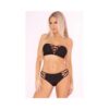 Pink Lipstick Truth Or Bare 2 Piece Bra Set Black M/L