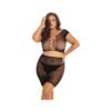 Rene Rofe Black Story Skirt Set Black 1x-3x