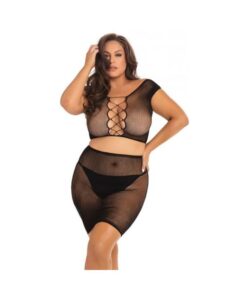 Rene Rofe Black Story Skirt Set Black 1x-3x