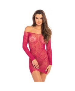 Rene Rofe Open Season Off Shoulder Dress Sangria Red M/L