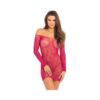 Rene Rofe Open Season Off Shoulder Dress Sangria Red S/M