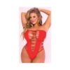 Pink Lipstick Juicebox Seamless Bodysuit Red 1X/2X
