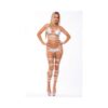 Lace Up Lover Bra Set Silver M/l