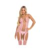 Pink Lipstick Fake News Bodystocking Pink O/s