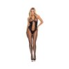 Pink Lipstick Sister Of Mercy Bodystocking Black O/s