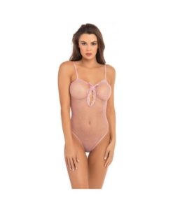 Rene Rofe Undone See Through Bodysuit Rose O/S