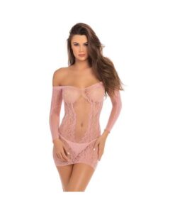 Demure Long Sleeve Mini Dress Rose S/M