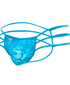 Triple Lace String Thong Turquoise L/Xl