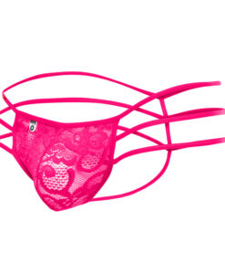 Triple Lace String Thong Hot Pink L/Xl