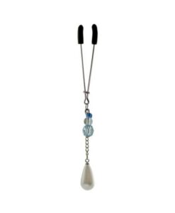 Bijoux De Cli Tweezer W/ Pearl On Chain & Blue Beads