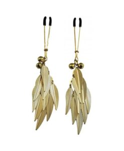 Bijoux De Nip Tweezer Nipple Clamp W/metal Feathers - Gold